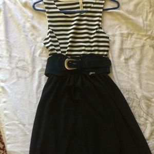 Long, black and white, sleeveless, summer, dress